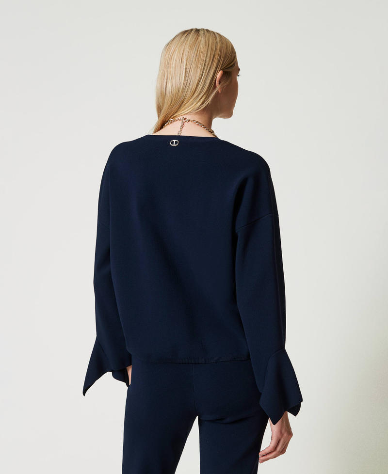 Scee by twin set Maglia girocollo con volant Sconti questo mese