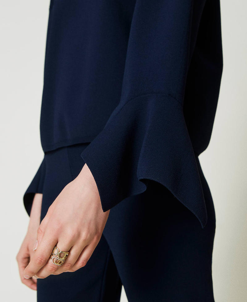 Scee by twin set Maglia girocollo con volant Sconti questo mese