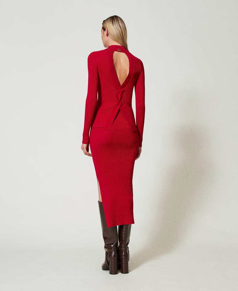 Scee by twin set Gonna longuette in maglia a costine Italy