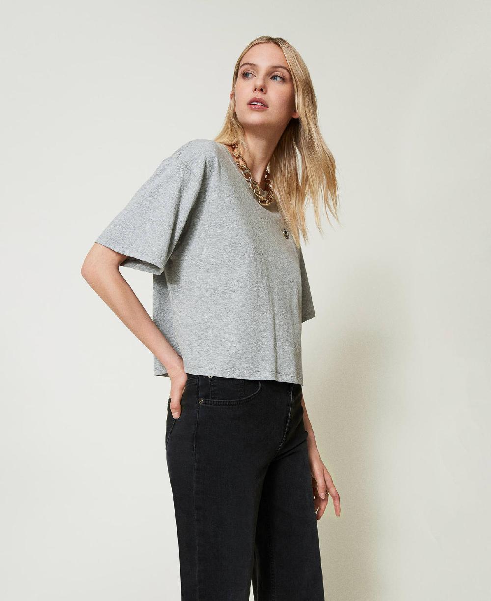 Scee by twin set T-shirt mélange con Oval T Italia