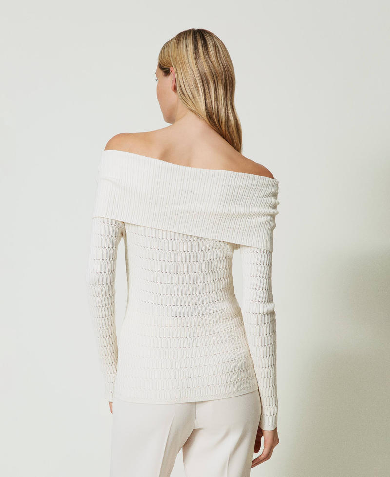 Scee by twin set Maglia fitted con collo off shoulder Spedizione Gratuita