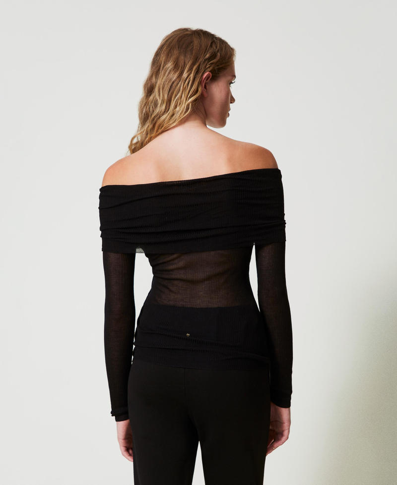 Scee by twin set Maglia off shoulder in viscosa Soddisfazione Garantita
