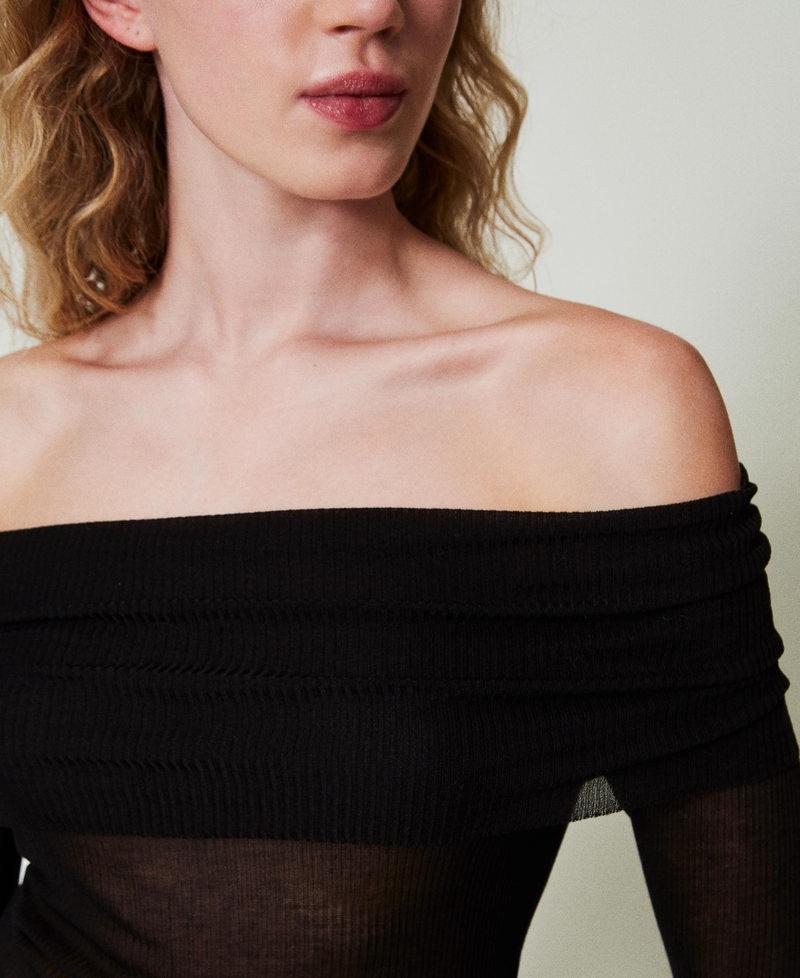 Scee by twin set Maglia off shoulder in viscosa Soddisfazione Garantita