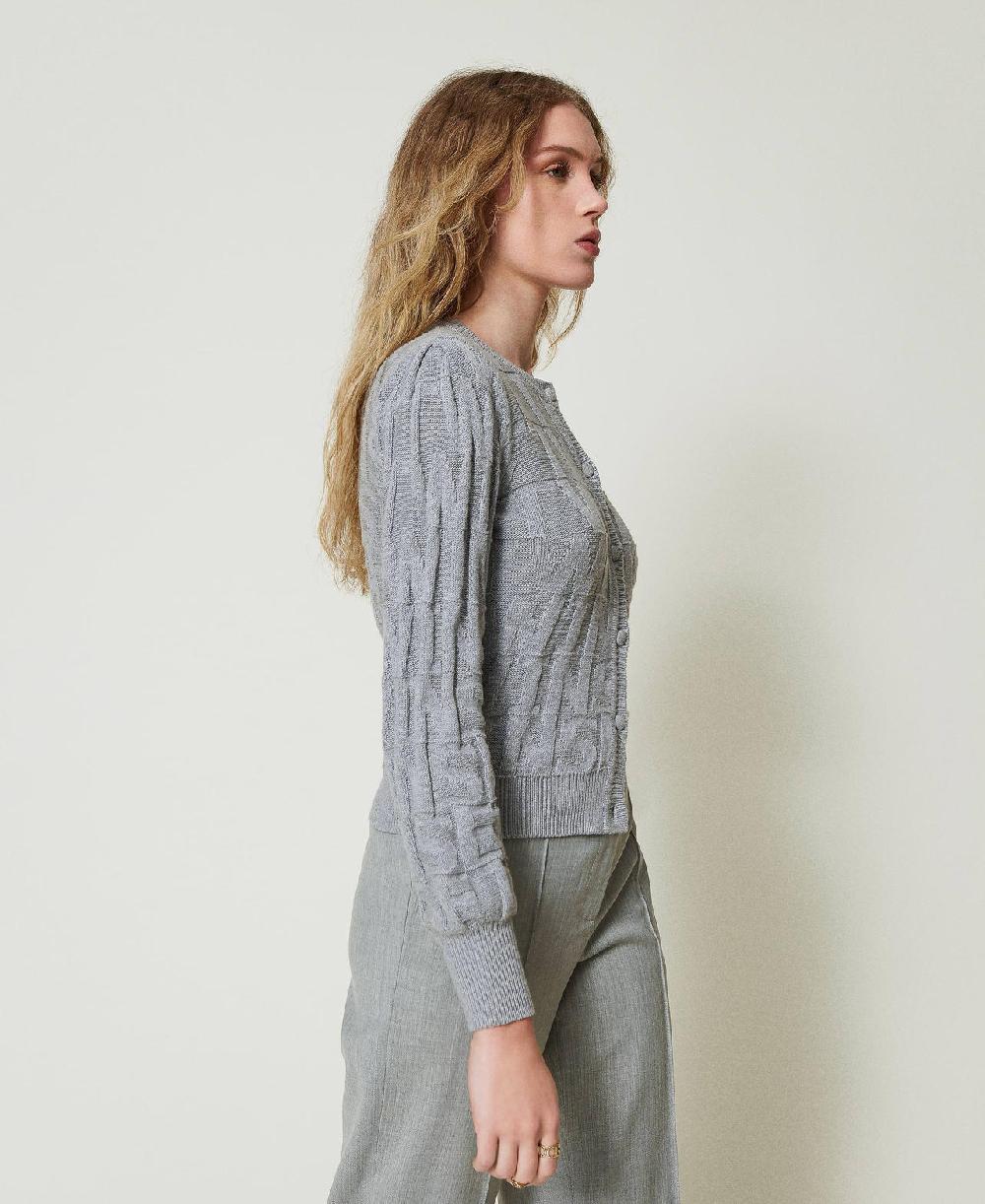 Scee by twin set Cardigan in cotone e cashmere con logo Qualità Garantita