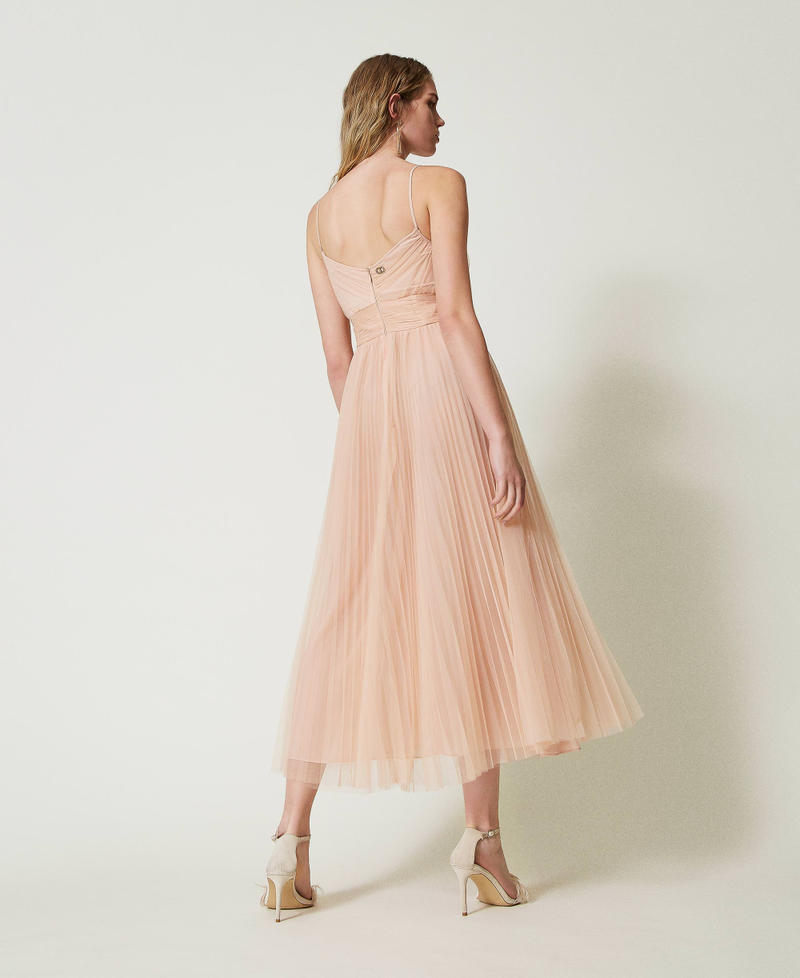 Scee by twin set Abito longuette in tulle plissé Consegna Veloce