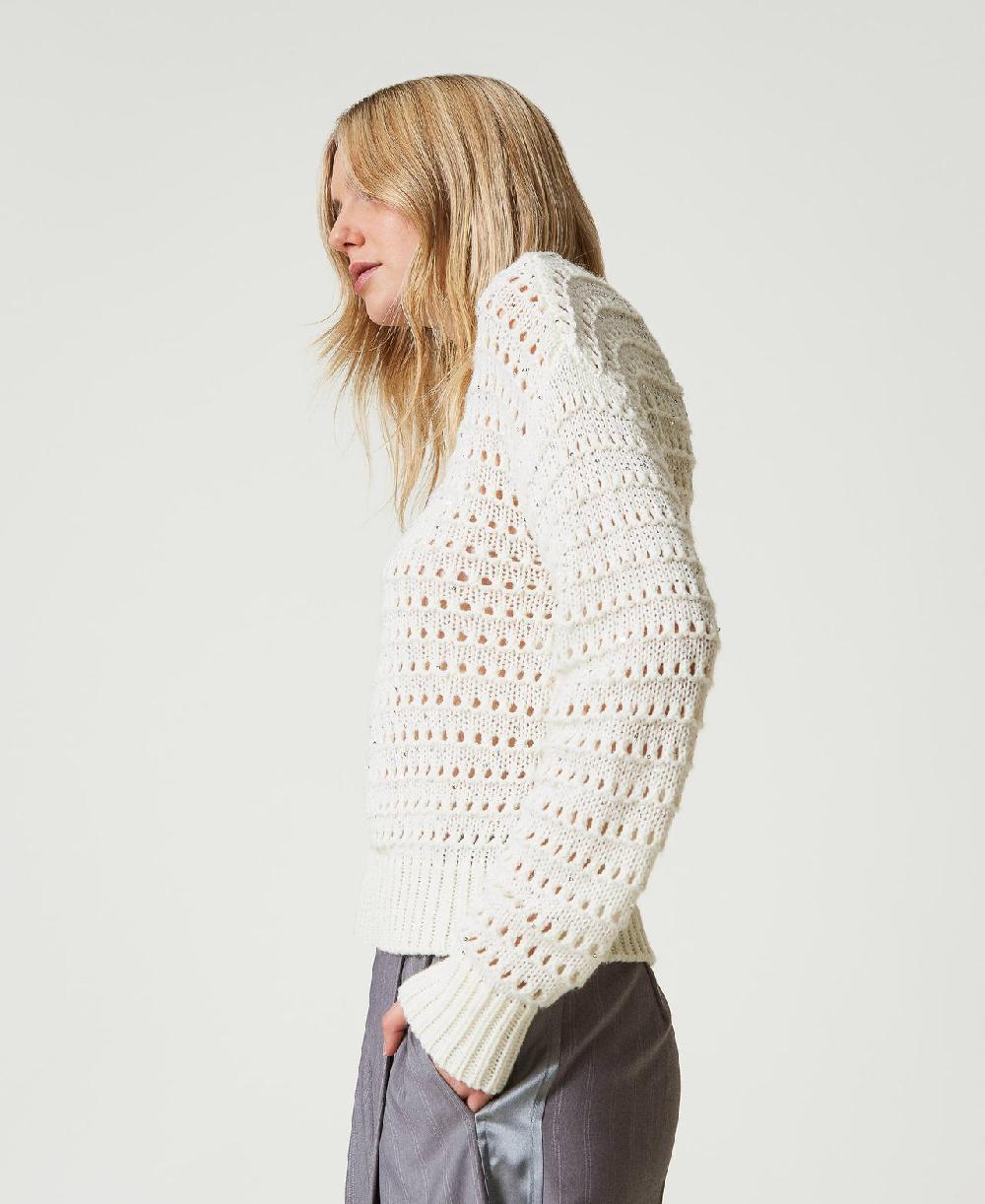 Scee by twin set Maglia traforata con paillettes Promozione Limitata