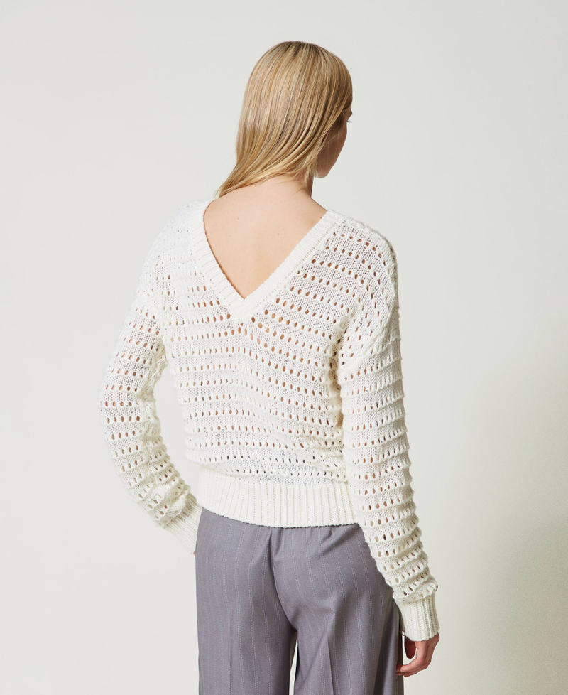 Scee by twin set Maglia traforata con paillettes Promozione Limitata