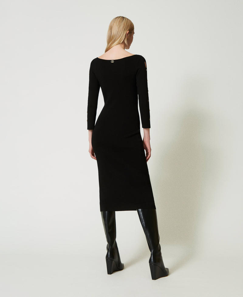 Scee by twin set Abito longuette in maglia con cut-out e borchie Shopping Online