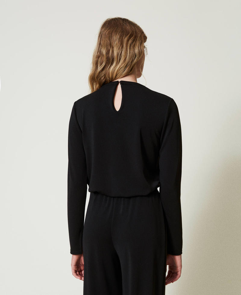 Scee by twin set Blusa in jersey crêpe con drappeggio Sconto