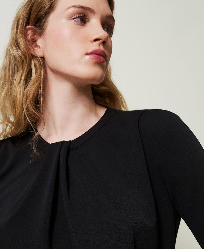 Scee by twin set Blusa in jersey crêpe con drappeggio Sconto
