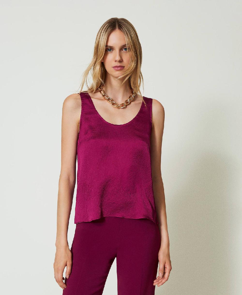 Scee by twin set Top in raso martellato Offerta