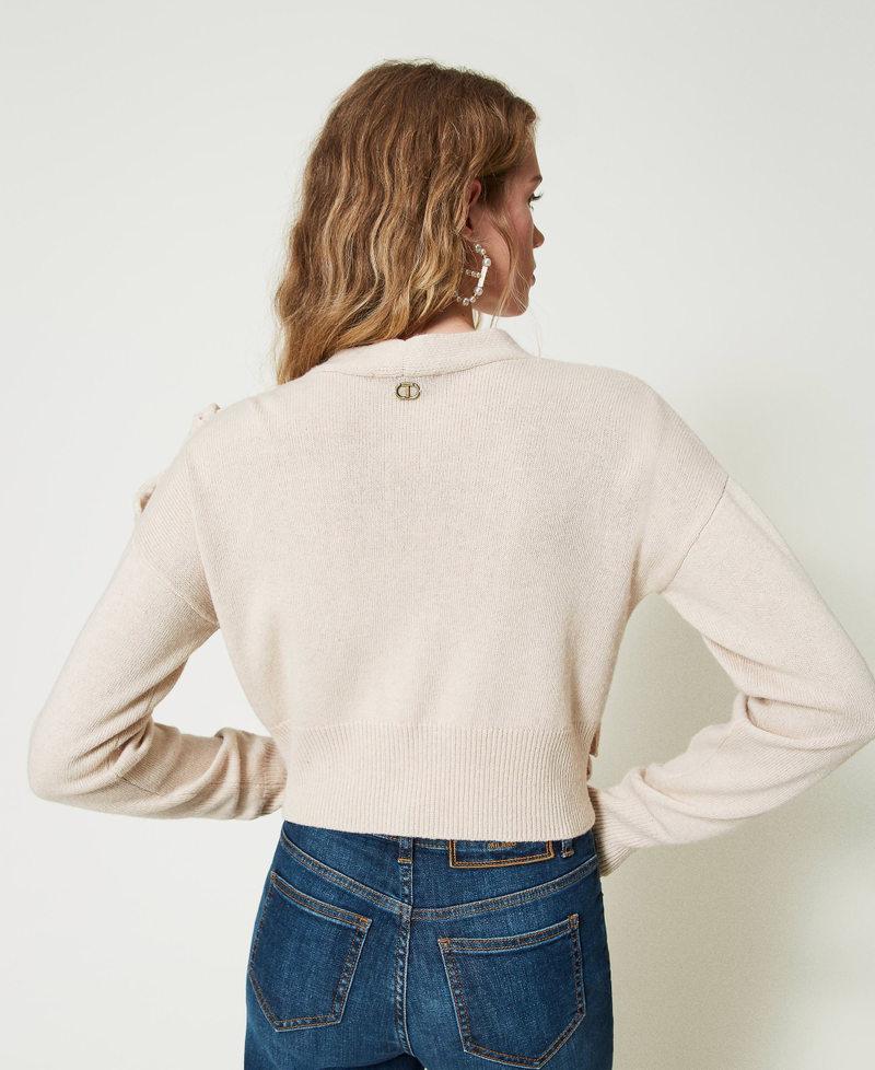 Scee by twin set Cardigan in misto lana con volant Online