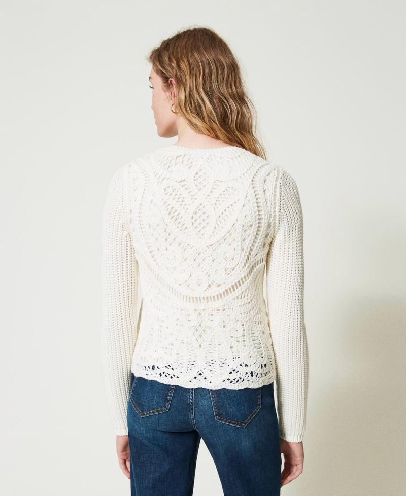 Scee by twin set Giacca in maglia misto lana crochet Outlet
