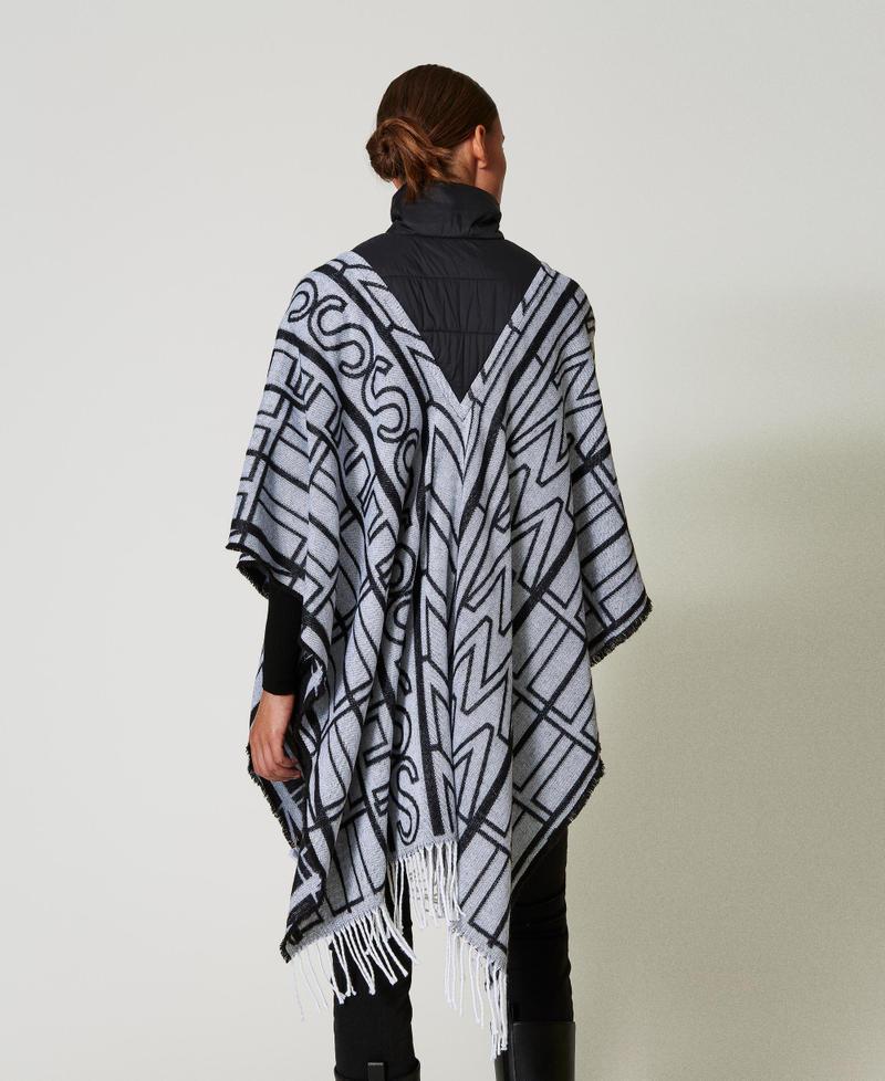 Scee by twin set Poncho jacquard con logo In Vendita