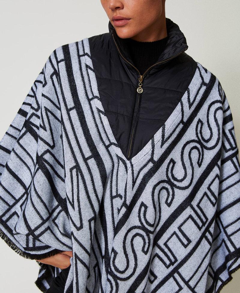 Scee by twin set Poncho jacquard con logo In Vendita
