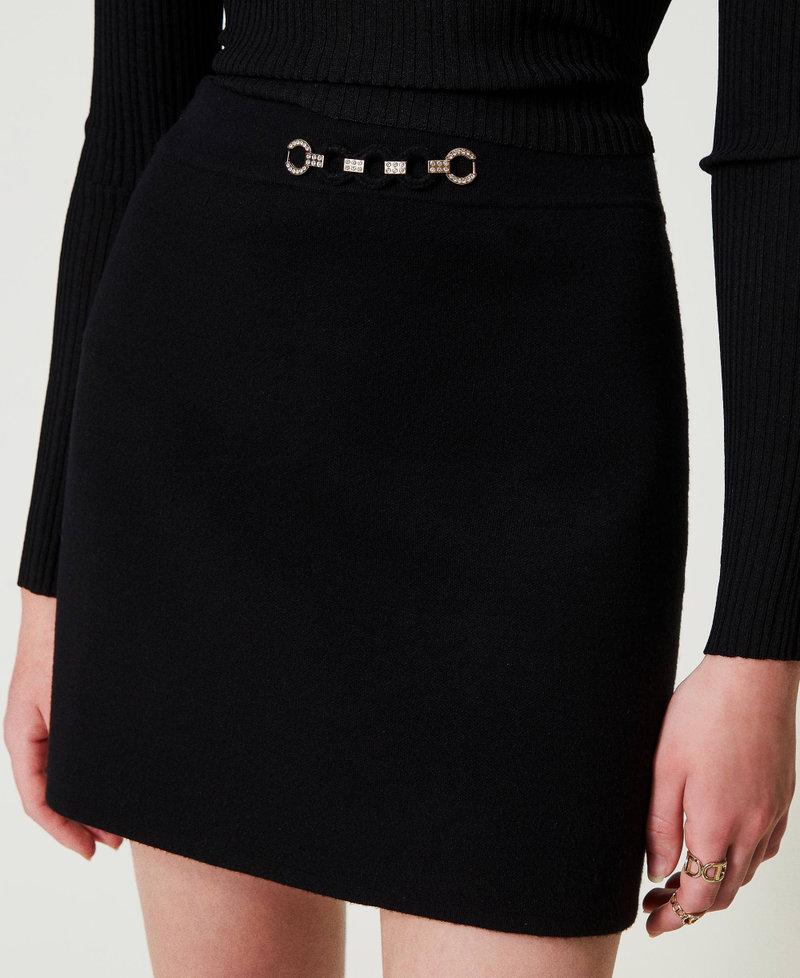 Scee by twin set Minigonna in maglia con applicazione bijoux Saldi