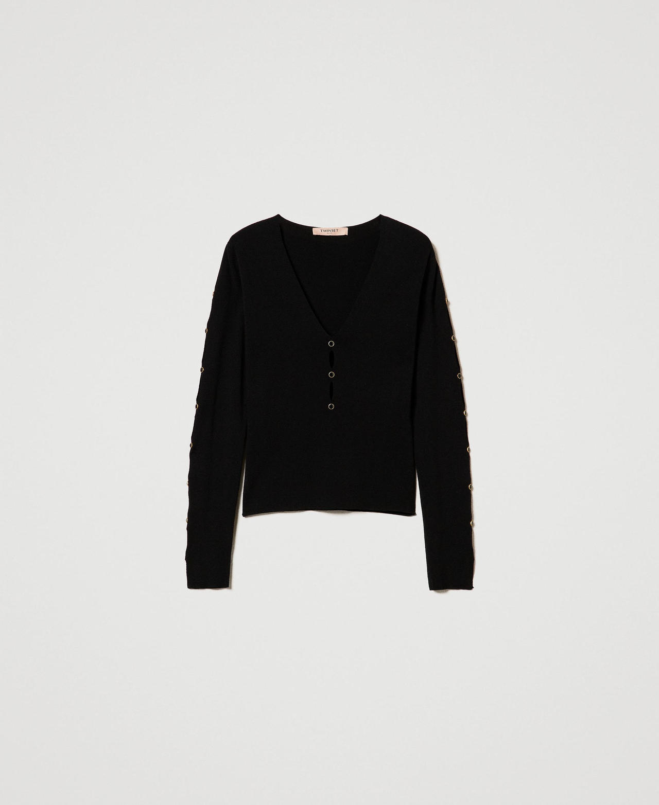 Scee by twin set Maglia con cut-out e borchie Offerte