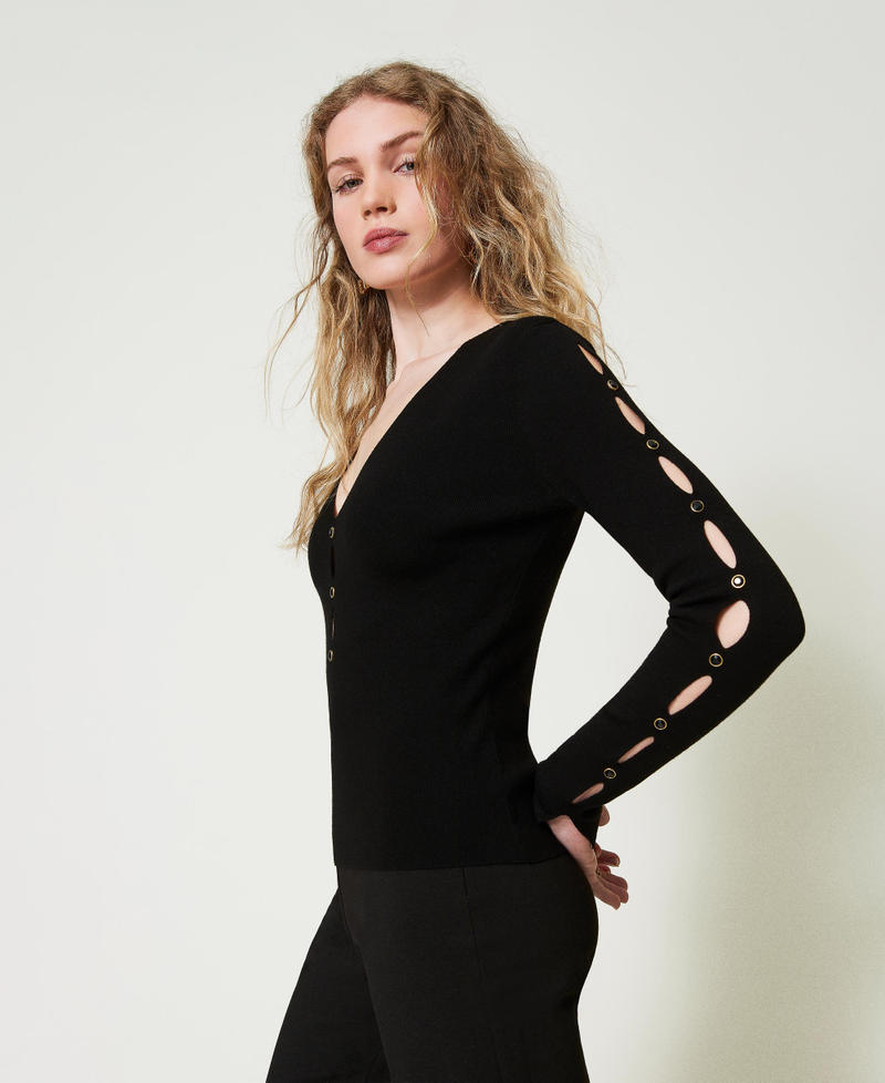 Scee by twin set Maglia con cut-out e borchie Offerte