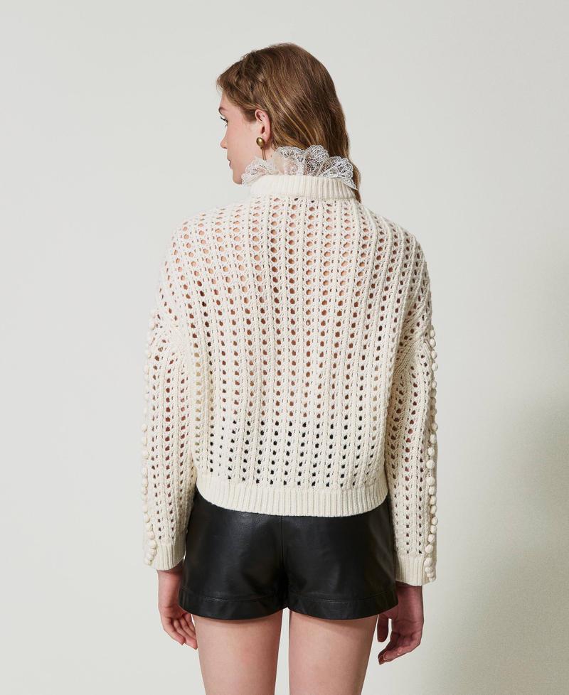 Scee by twin set Maglia in misto lana con mix di punti Saldi Di Fabbrica