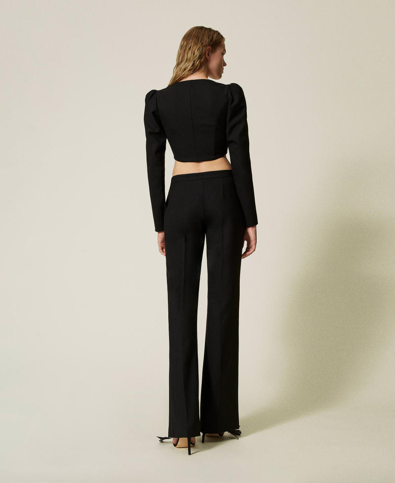 Scee by twin set Pantaloni flare in serge misto lana In Saldo