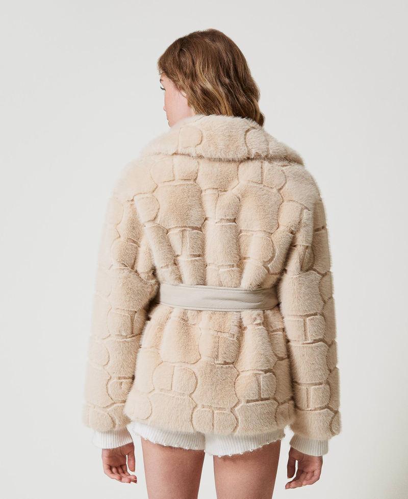 Scee by twin set Cappotto corto in faux fur con Oval T Moda