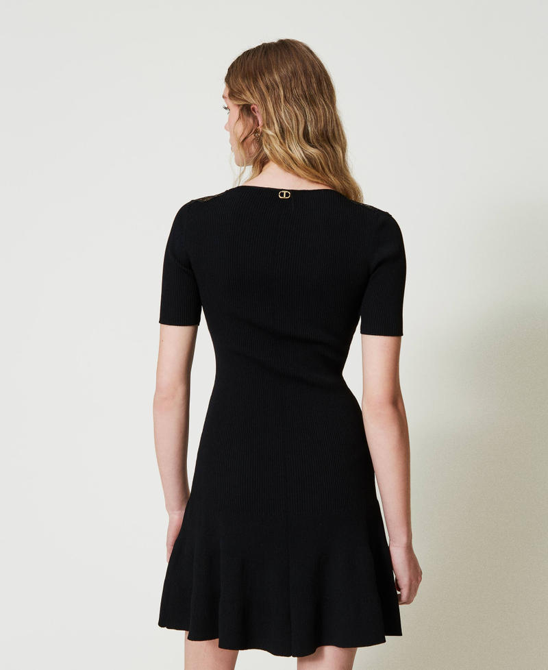 Scee by twin set Abito corto in maglia con pizzo Negozio online di fabbrica