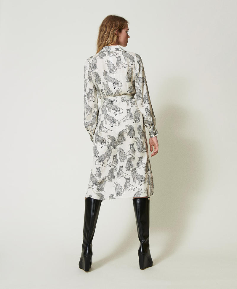 Scee by twin set Abito longuette jacquard con stampa giaguaro Prezzo di fabbrica