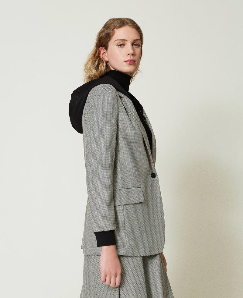 Scee by twin set Giacca blazer in pied de poule con cappuccio Comprare a buon mercato