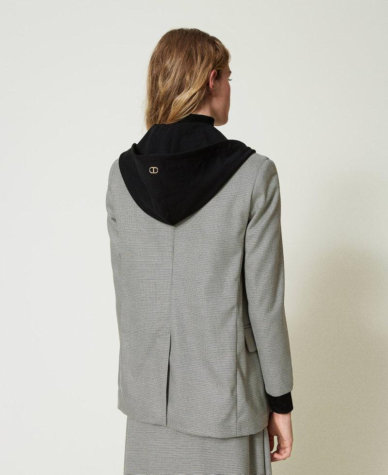 Scee by twin set Giacca blazer in pied de poule con cappuccio Comprare a buon mercato