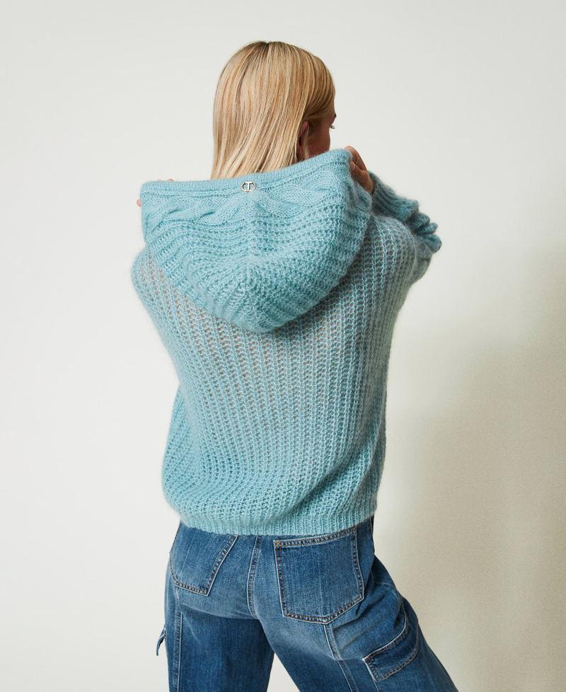 Scee by twin set Maglia in lana e mohair con cappuccio Grande vendita