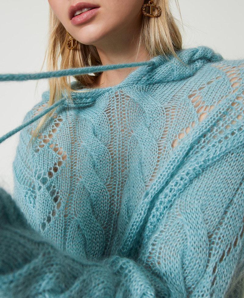 Scee by twin set Maglia in lana e mohair con cappuccio Grande vendita