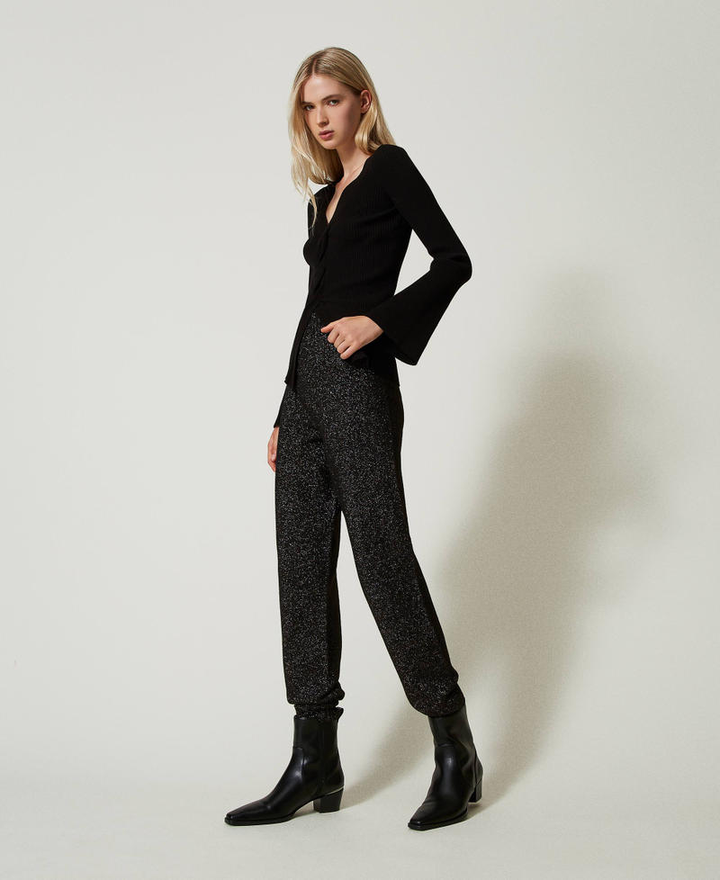 Scee by twin set Pantaloni joggers in maglia misto lana e lurex Fornitura limitata