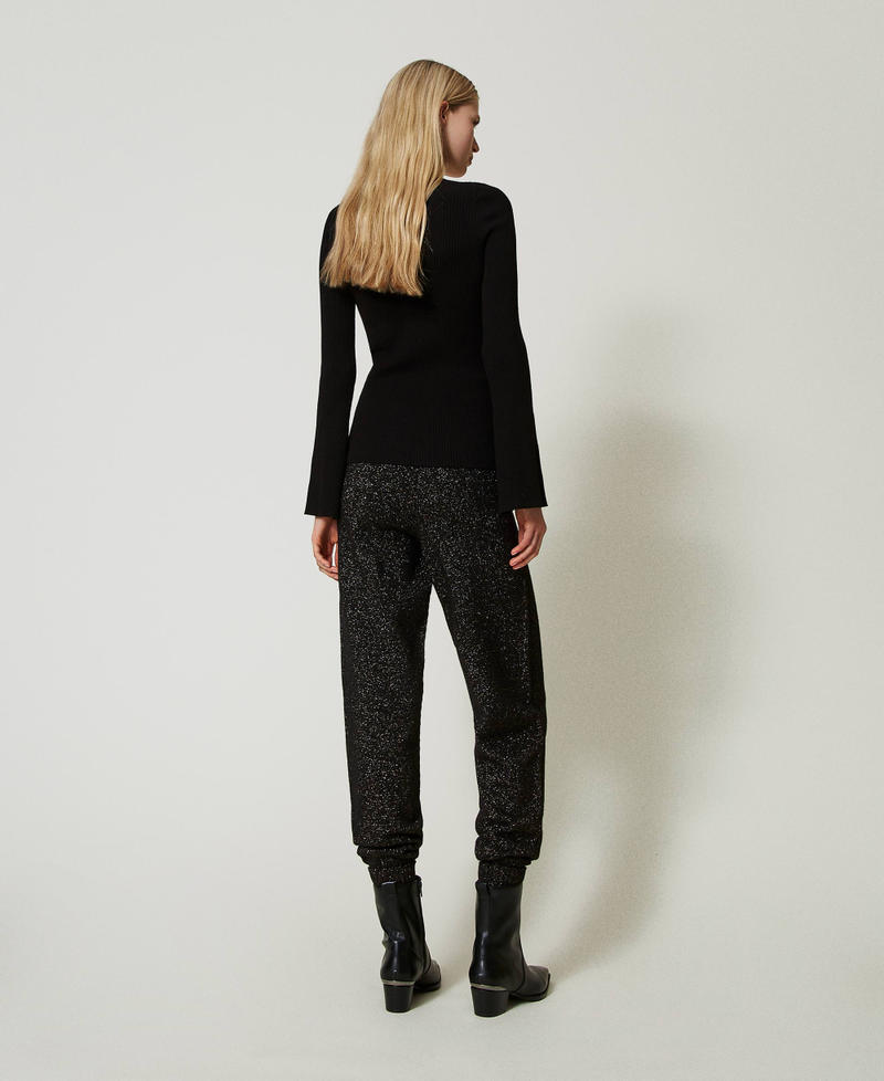 Scee by twin set Pantaloni joggers in maglia misto lana e lurex Fornitura limitata