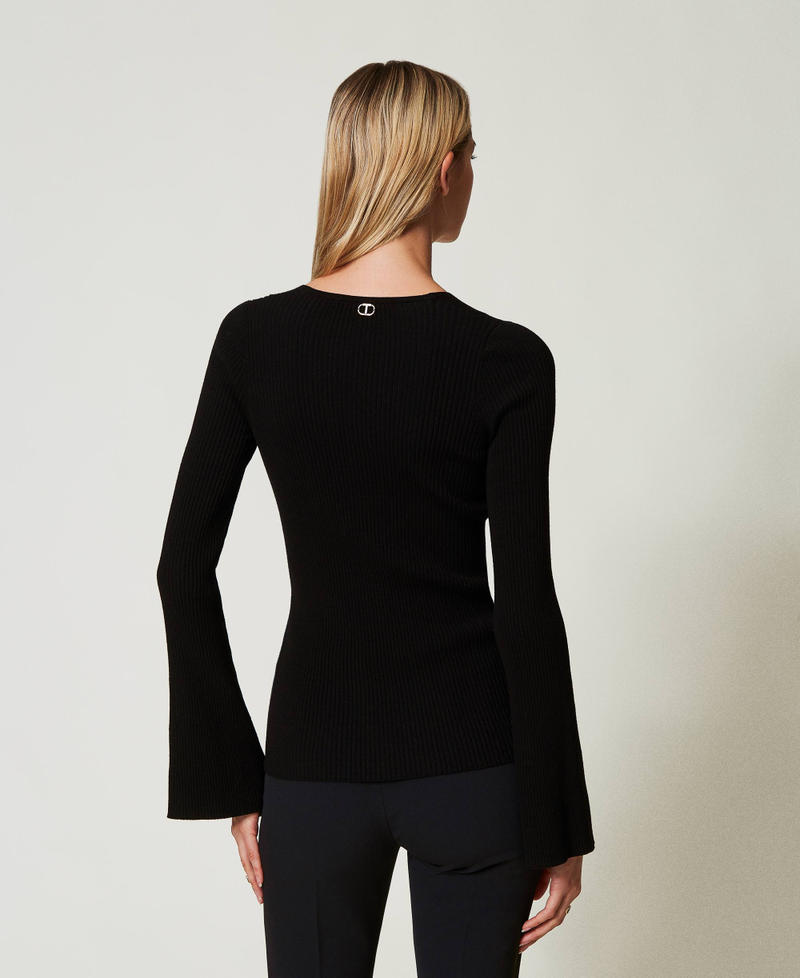 Scee by twin set Maglia fitted a costine con incrocio Black Friday