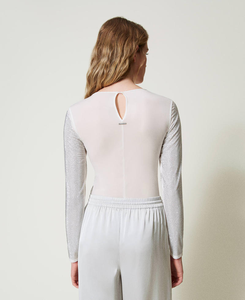 Scee by twin set T-shirt stretch con strass all over Cyber Monday