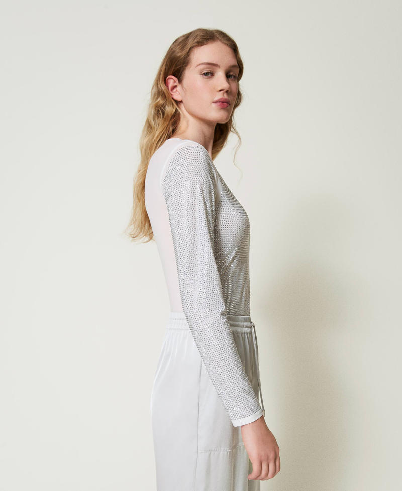 Scee by twin set T-shirt stretch con strass all over Cyber Monday