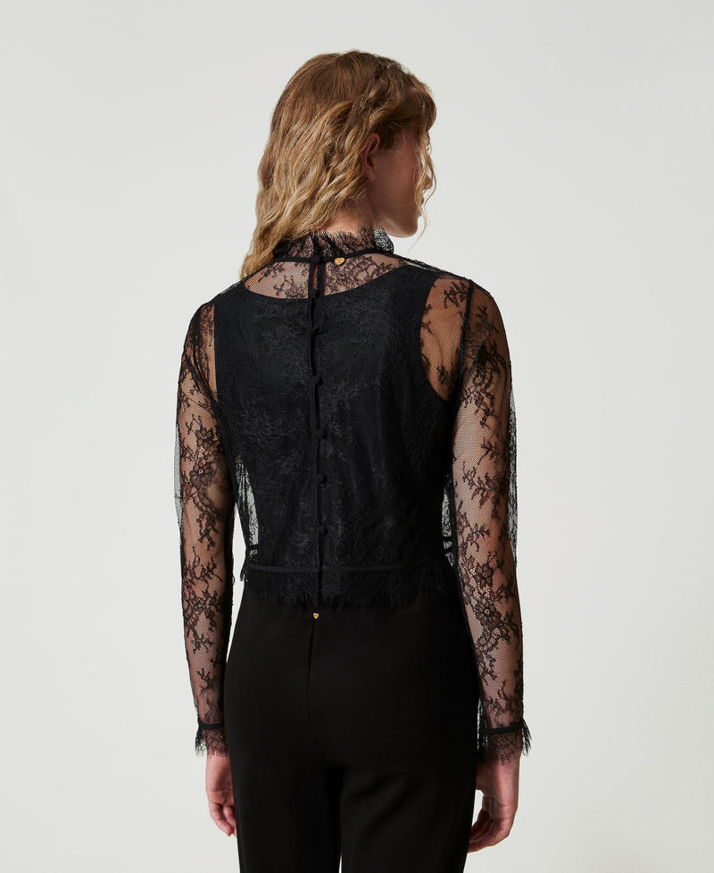 Scee by twin set Blusa cropped in pizzo e top Offerta Anniversario