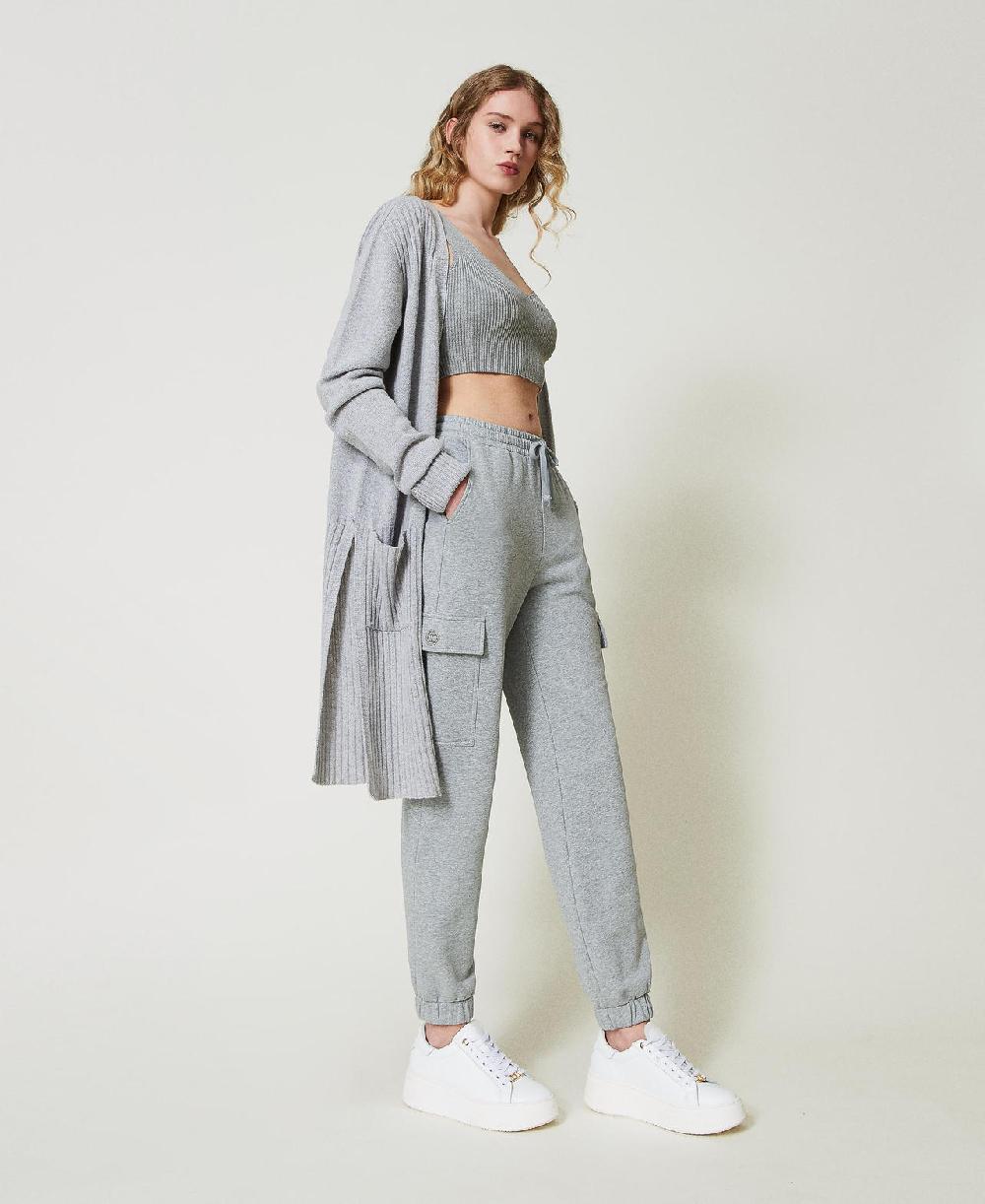 Scee by twin set Pantaloni joggers in felpa con Oval T Vendita calda