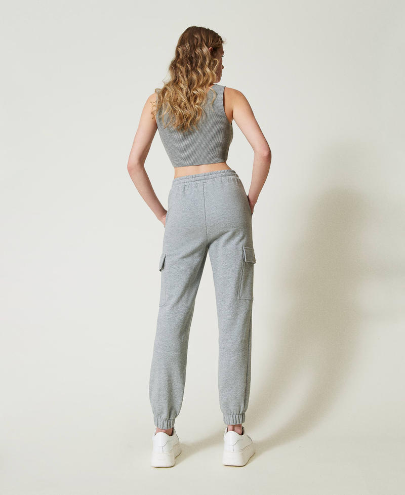 Scee by twin set Pantaloni joggers in felpa con Oval T Vendita calda