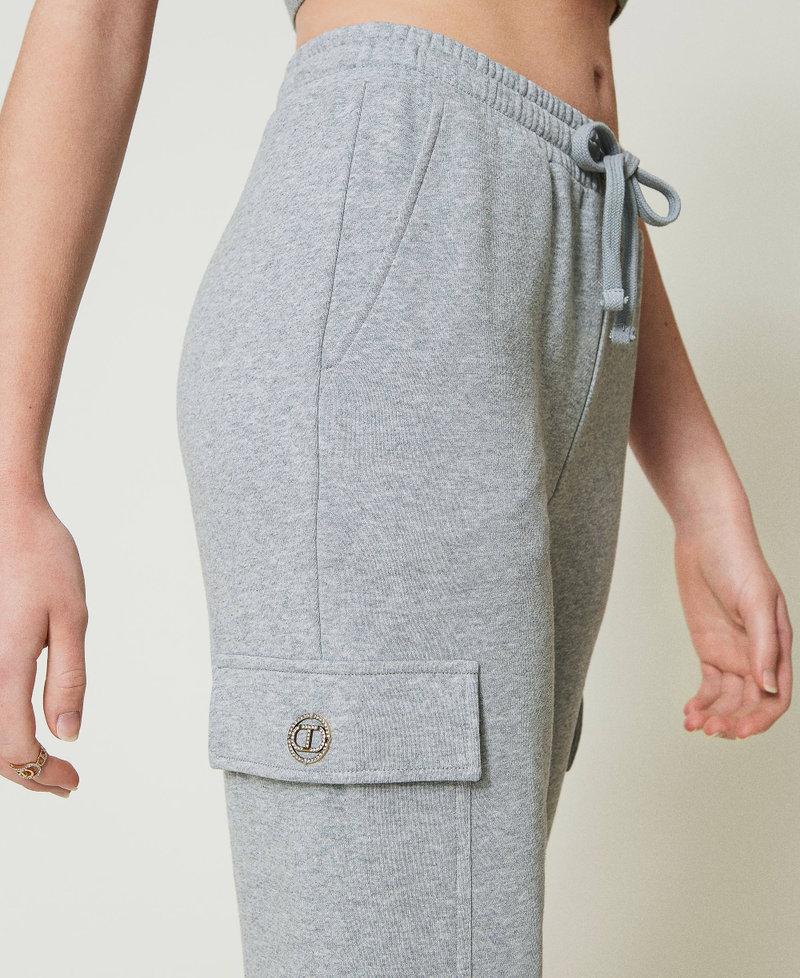 Scee by twin set Pantaloni joggers in felpa con Oval T Vendita calda