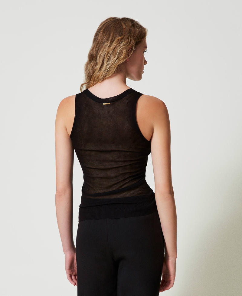 Scee by twin set Top fitted in maglia di viscosa Offerta temporanea