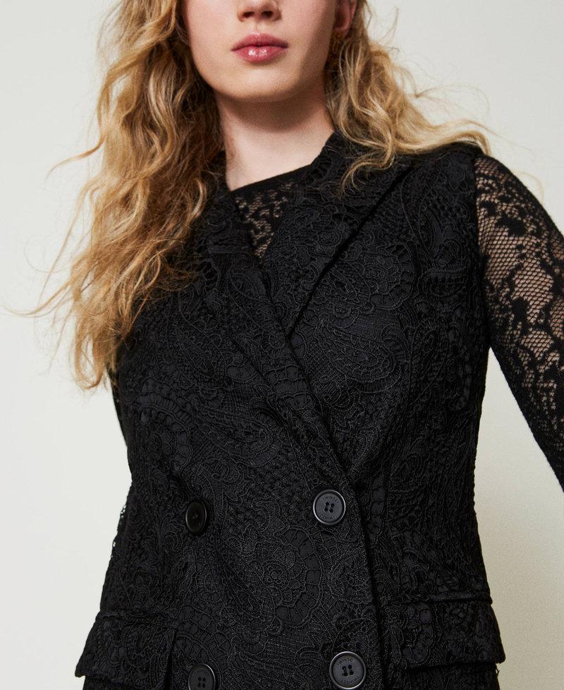 Scee by twin set Gilet doppiopetto in pizzo macramè Lightning offer