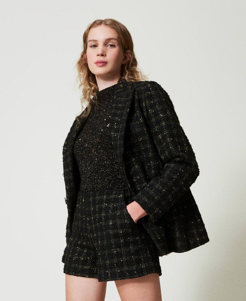 Scee by twin set Shorts bouclé a disegno check Grandi sconti