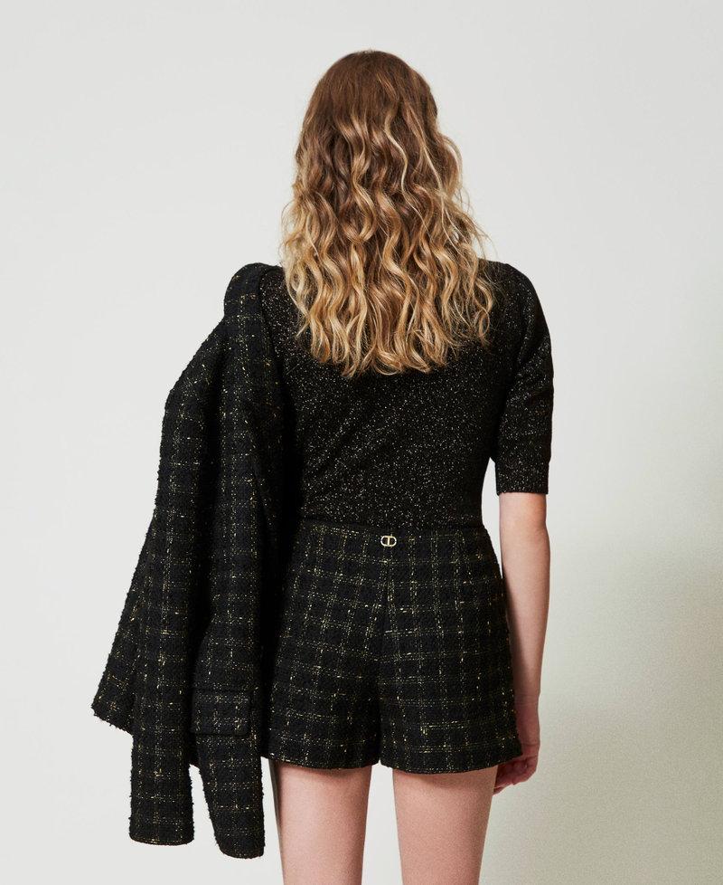 Scee by twin set Shorts bouclé a disegno check Grandi sconti