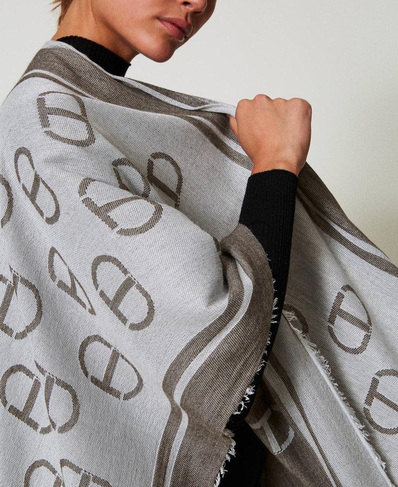 Scee by twin set Poncho jacquard con Oval T Comprane uno, ottenene uno gratis