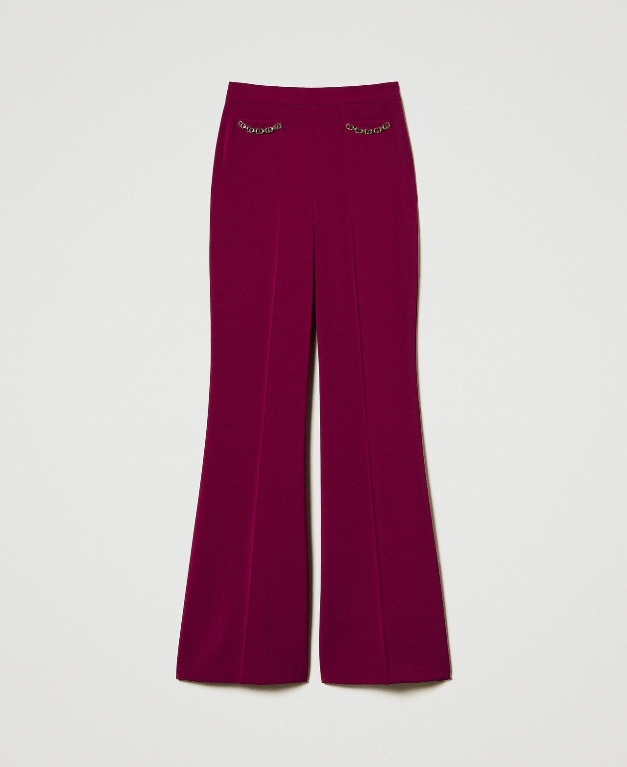 Scee by twin set Pantaloni flare con catena Oval T Offerte giornaliere