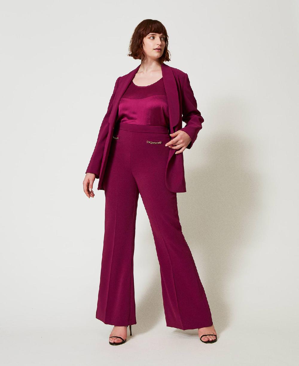 Scee by twin set Pantaloni flare con catena Oval T Offerte giornaliere