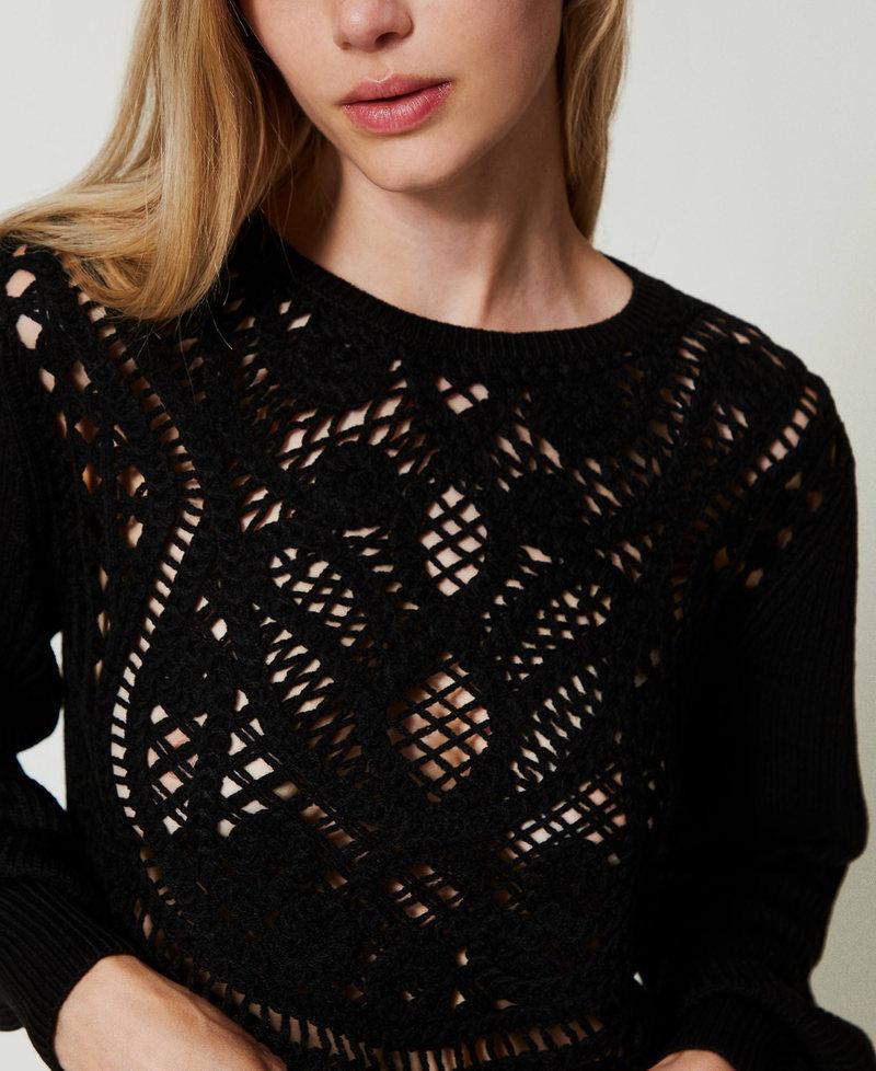 Scee by twin set Maglia in misto lana crochet Offerta settimanale
