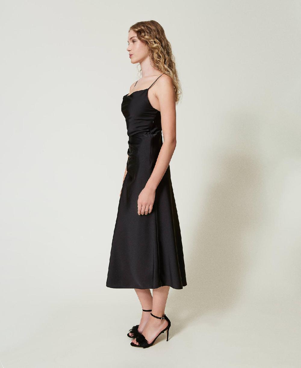 Scee by twin set Abito longuette in raso con drappeggio Latest stili