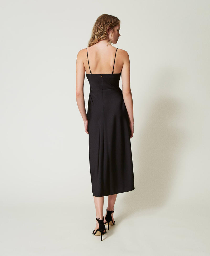 Scee by twin set Abito longuette in raso con drappeggio Latest stili